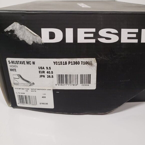 Diesel Women's S-MUSTAVE MC W Sneaker in White - Size 9.5 - Picture 8 of 9